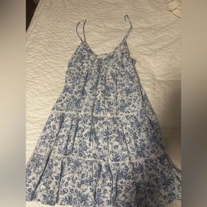 Garage Blue and White Floral Mini Dress